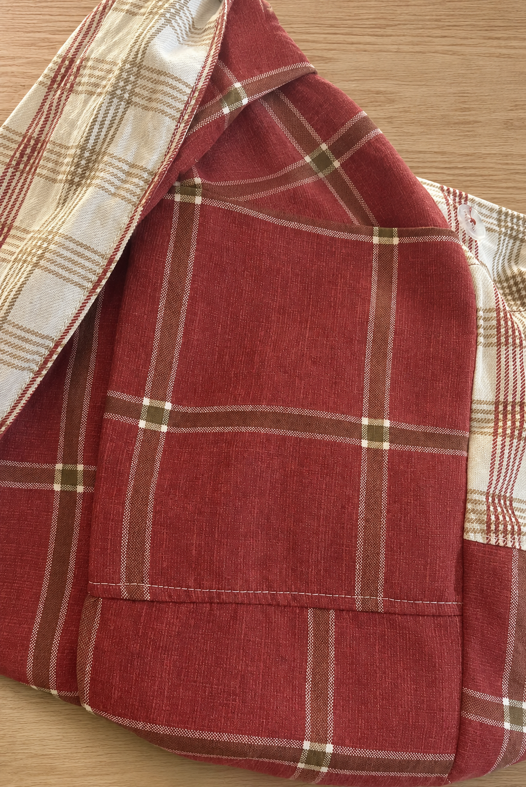 Rust & Natural Windowpane Sling Bag | Earthy Elegance in a Crossbody