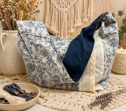 Boho Chic 1/2 Pint Stitch Bag, Tones of Blue Bag  | 2nd Time Around Collection