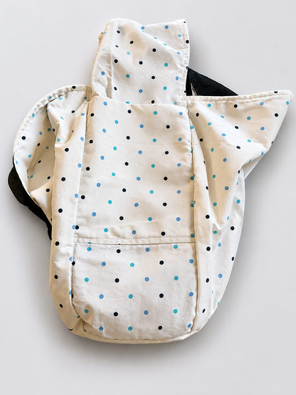 Black Denim with Polka Dot Lining 1/2 Pint ~ Stitch Bag | 2nd Time Around Collection