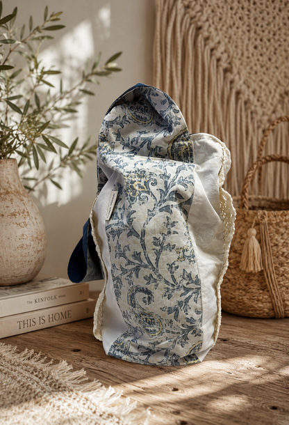 Boho Chic 1/2 Pint Stitch Bag, Tones of Blue Bag  | 2nd Time Around Collection