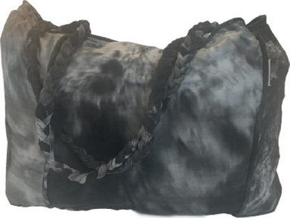 Tie Dye Leigh Bag – Black & White Bag, Handcrafted from Repurposed Natural Fiber Textiles
