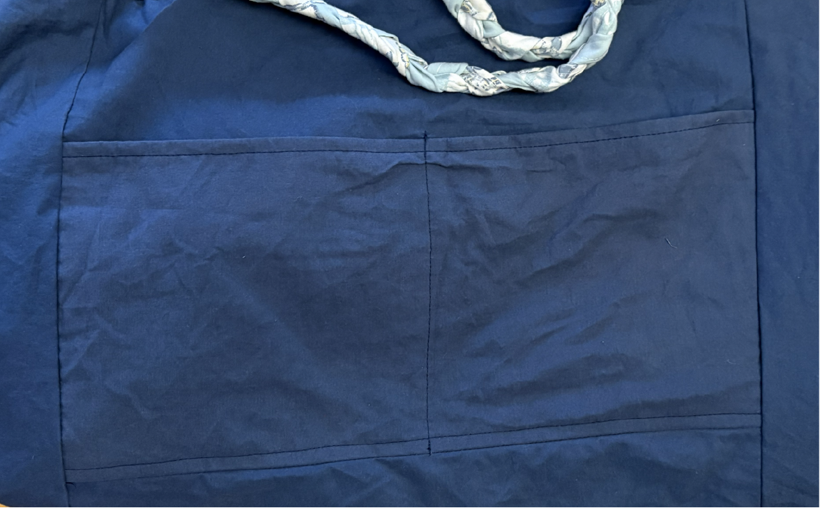 Interior of the Boho Chic Leigh Bag with solid-colored cotton lining and internal pockets designed for organizing everyday essentials.