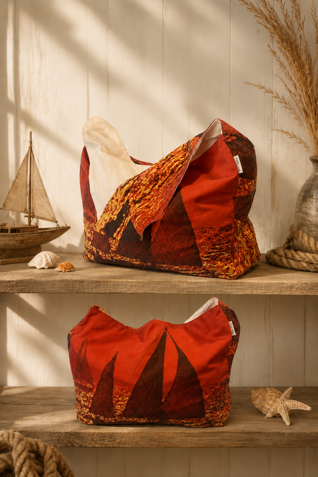 Panel Print Sail Boats Sling Bag | A Nautical Adventure in Every Detail