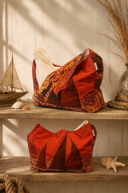 Panel Print Sail Boats Sling Bag | A Nautical Adventure in Every Detail