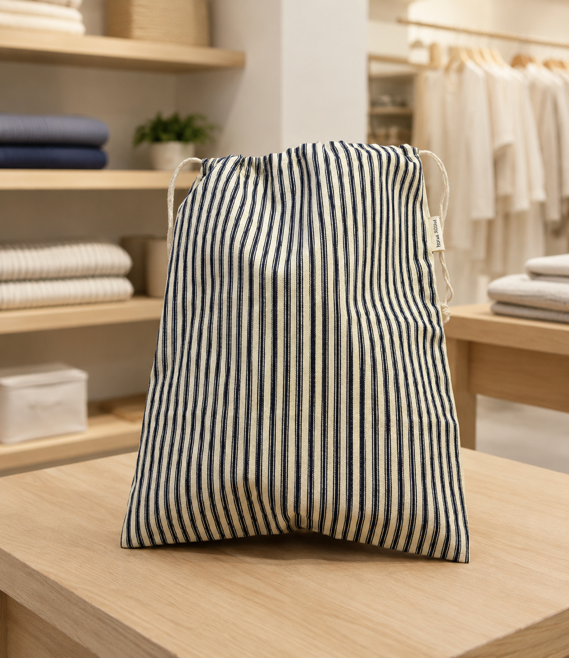 Utility Bag Yarn Dye Ticking Stripe-Blue | Essentials Collection