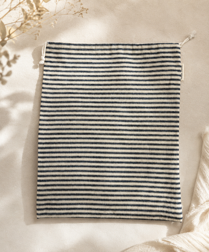Utility Bag Yarn Dye Ticking Stripe-Blue | Essentials Collection